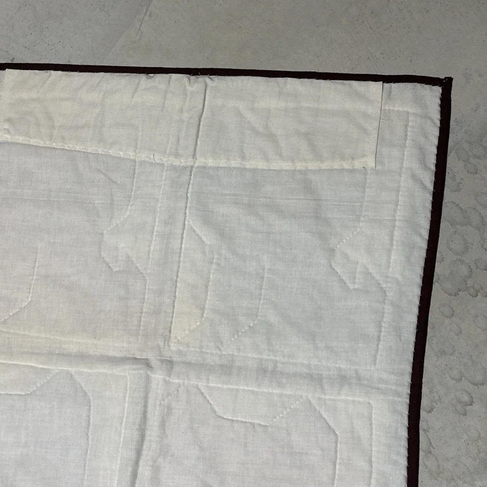 Kitty Cat Quilt Wall Hanging Handstitched Artwork SZ 20x25 Baby Blue Pink